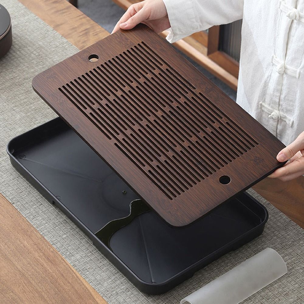Bamboo Tea Tray - Nampan Teh Bambu Serbaguna dengan Penyimpanan