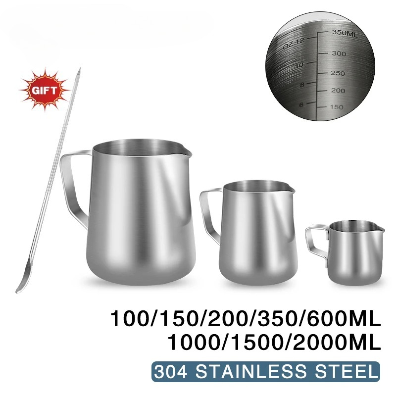 Teko Buih Susu Baja Tahan Kara - Barista Milk Jug ulasan dan harga