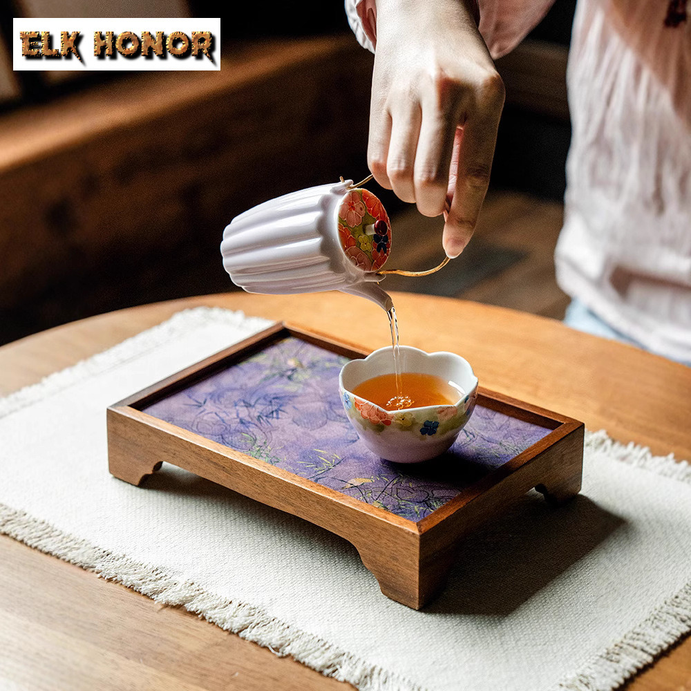 Kerudung Awan Kenari Bunga dan - Bamboo Tea Tray ulasan dan harga