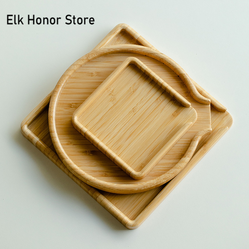 Nampan makanan bambu Cina, wad - Bamboo Tea Tray ulasan dan harga