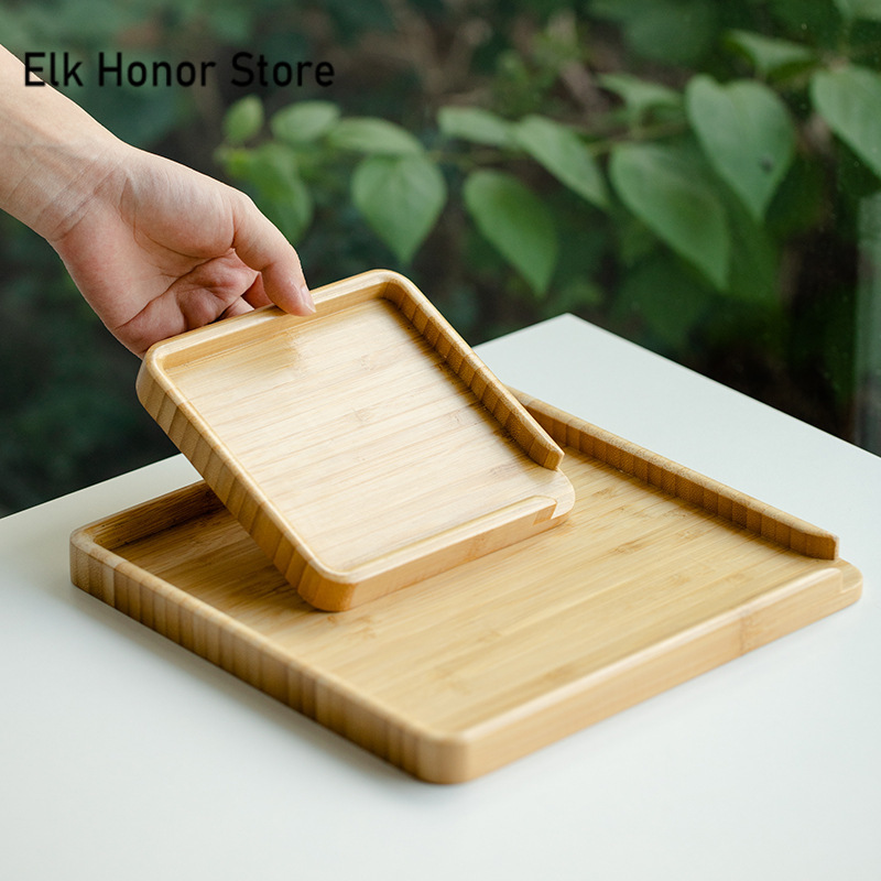 Nampan makanan bambu Cina, wad - Bamboo Tea Tray ulasan dan harga